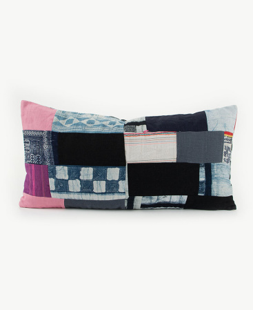 12x24" Hill Tribe Fabric Patchwork Throw Cushion