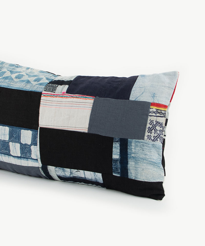 12x24" Hill Tribe Fabric Patchwork Throw Cushion