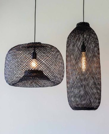 A pair of moody black pendant lights for gothic and modern interiors.