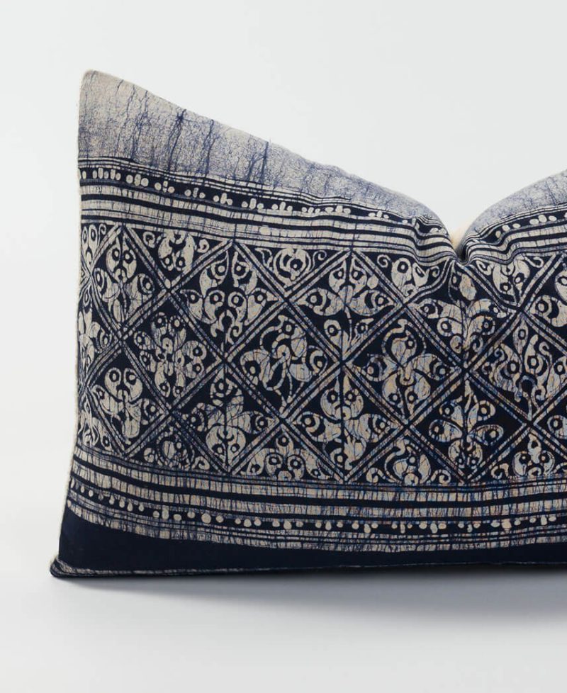 A rare tribal textile with dye stains and batik motifs.