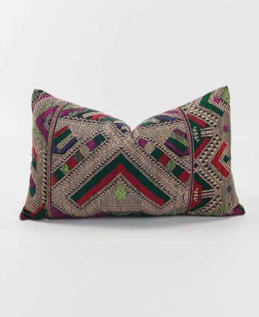A unique geometric cushion with a silk weave.