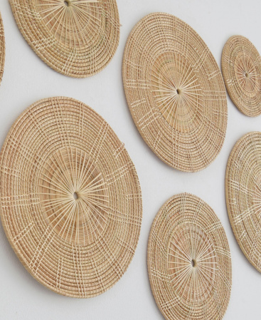 AUTUMN - Set of 8 Natural Wood Wall Art Weaves