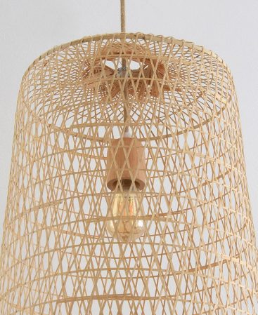 Repurposed Asian Fishing Trap Basket Bamboo Light – Plug In / Swag