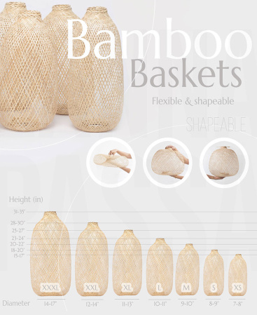 Free Standing Bamboo Rattan Floor Lamp Set