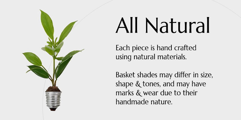 Bamboo rattan lighting crafted using sustainable materials.