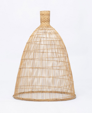 A Large Size Woven Bamboo Basket With A Thin Neck