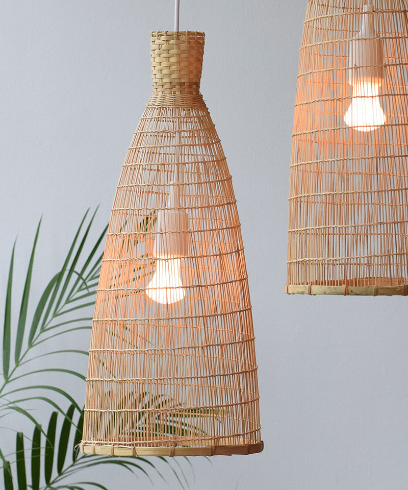 Best Bamboo Pendant Lights - Tall Thin Bamboo Pendant Shade