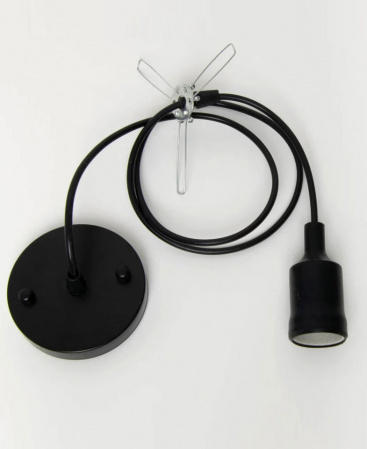 Black-Ceiling-Hardwire-Fixture-Cable-Set-For-Pendant-Light