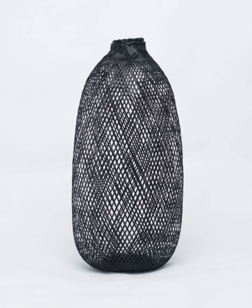 Black bamboo fish trap basket commonly used as a pendant light shade.
