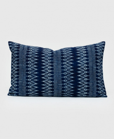 Blue White Indigo Batik Zig Zag Hill Tribe Fabric Throw Cushion