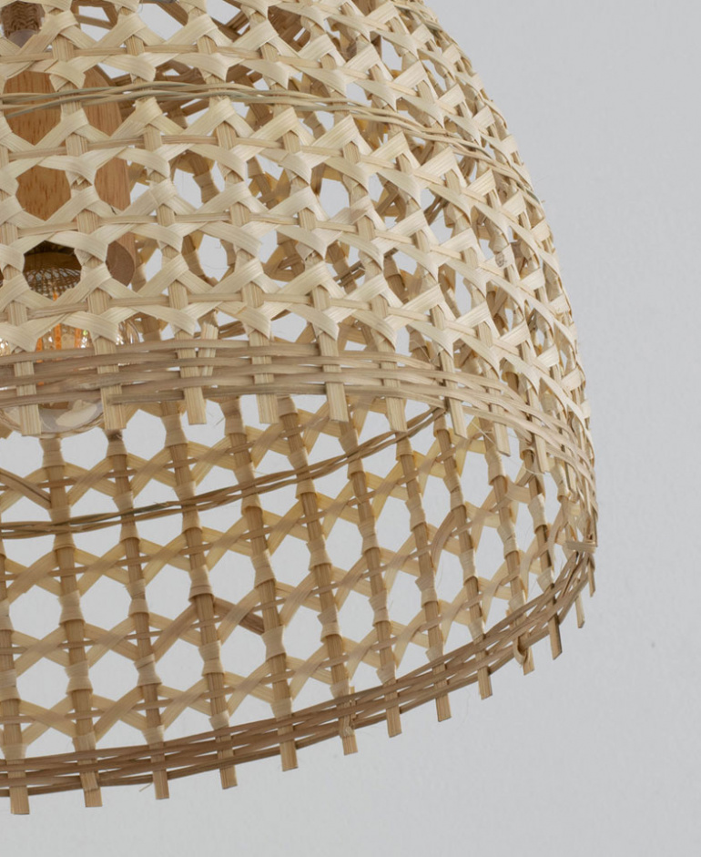 Bowl Shaped Handwoven Bamboo Pendant Lampshade