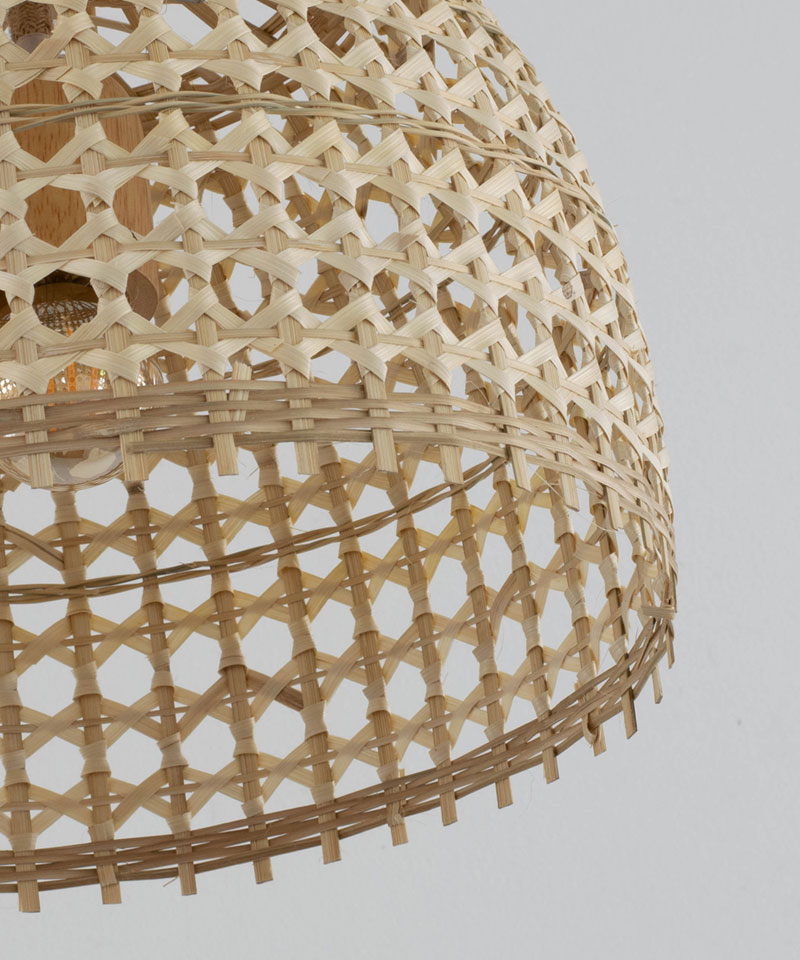 Bowl Shaped Handwoven Bamboo Pendant Lampshade