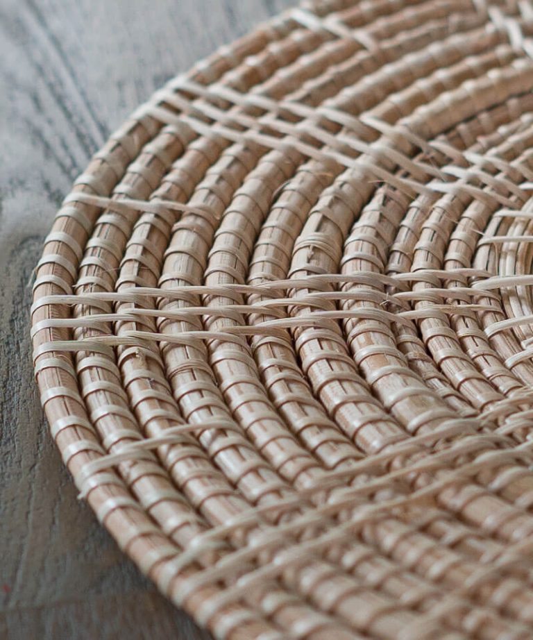 Set of Four Artisan Woven Round Rattan Placemats