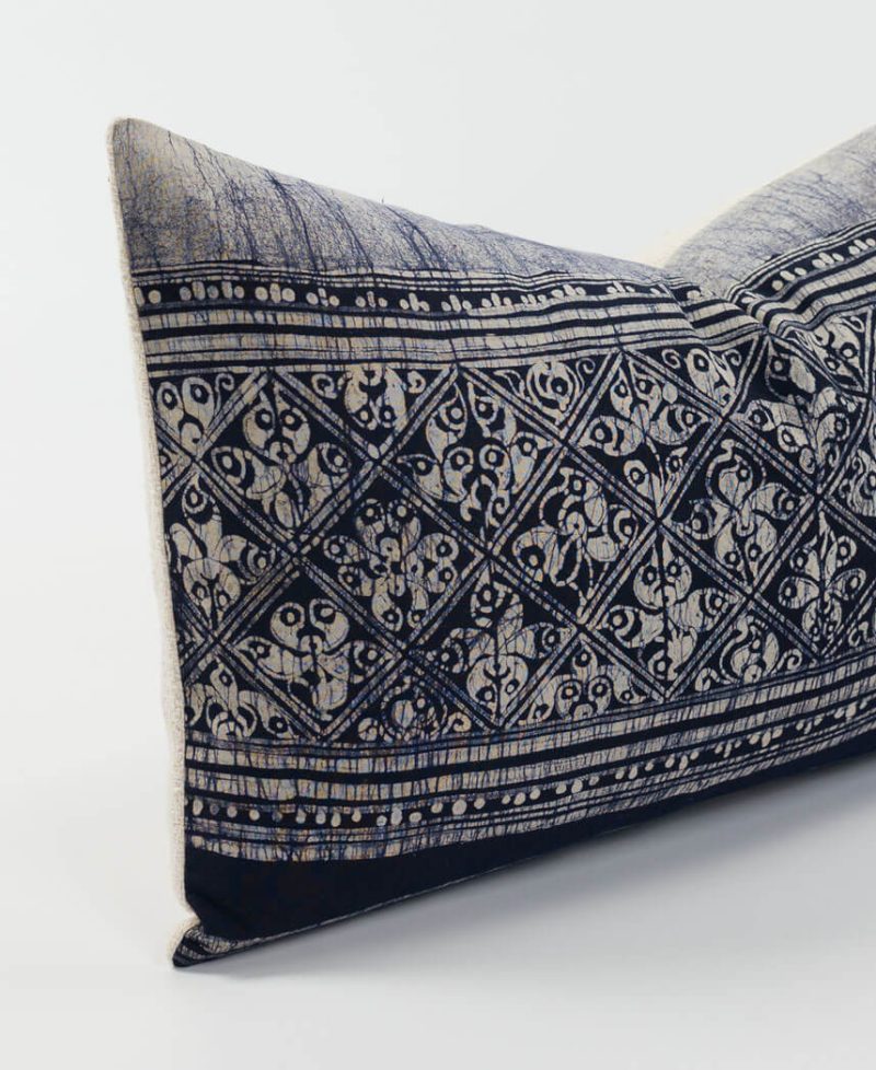Close up of an authentically sourced hill tribe textile cushion.