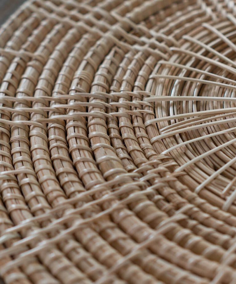 Set of Four Artisan Woven Round Rattan Placemats