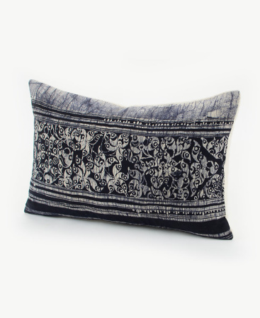 Vintage Hill Tribe Batik Kapok Filled Lumbar Cushion
