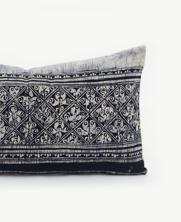 Vintage Hill Tribe Batik Kapok Filled Lumbar Cushion