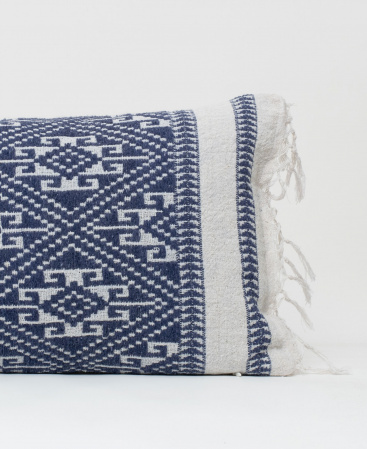 Ethnic Tai Lu Hill Tribe Kilim Style Handwoven Geometric Cushion