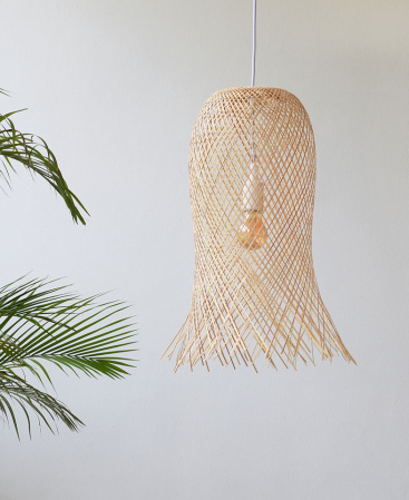 Flared Bottom Bamboo Pendant Light