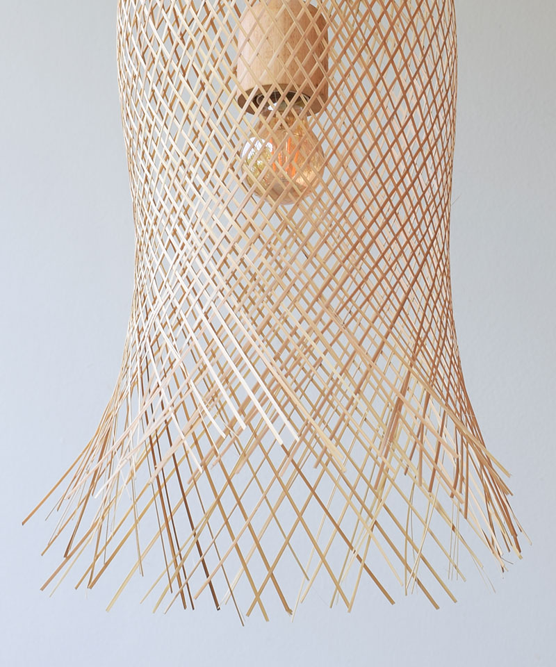 Flared Bottom Bamboo Pendant Light