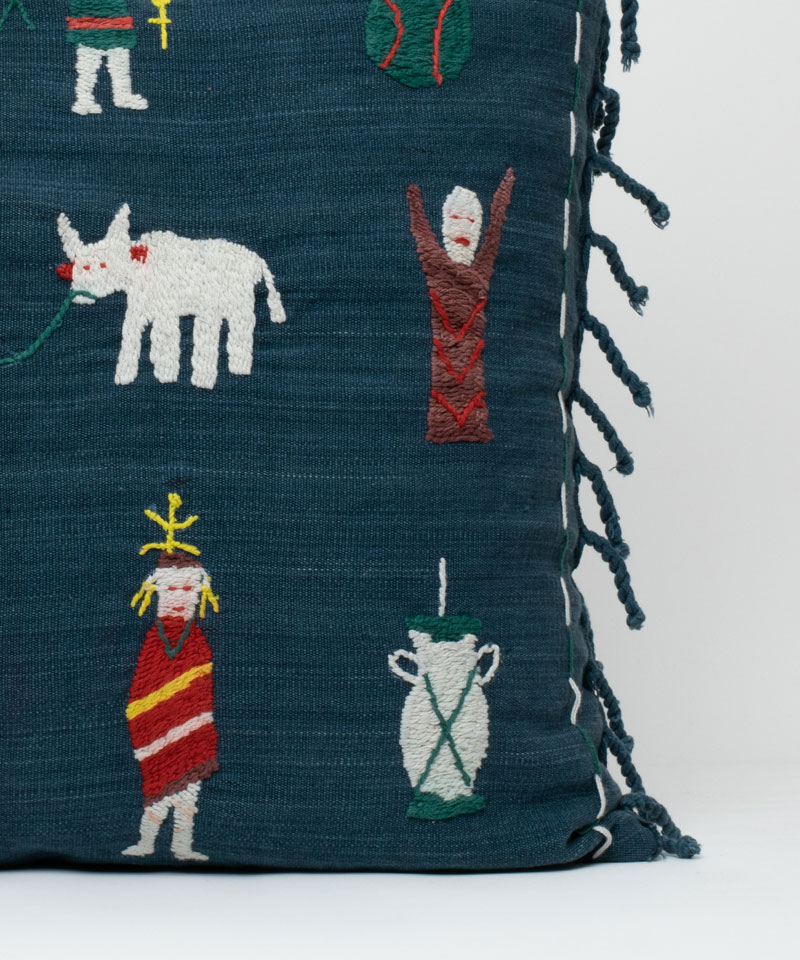 Tai Lu Hill Tribe Hand Stitched & Embroidered Tassel Cushion