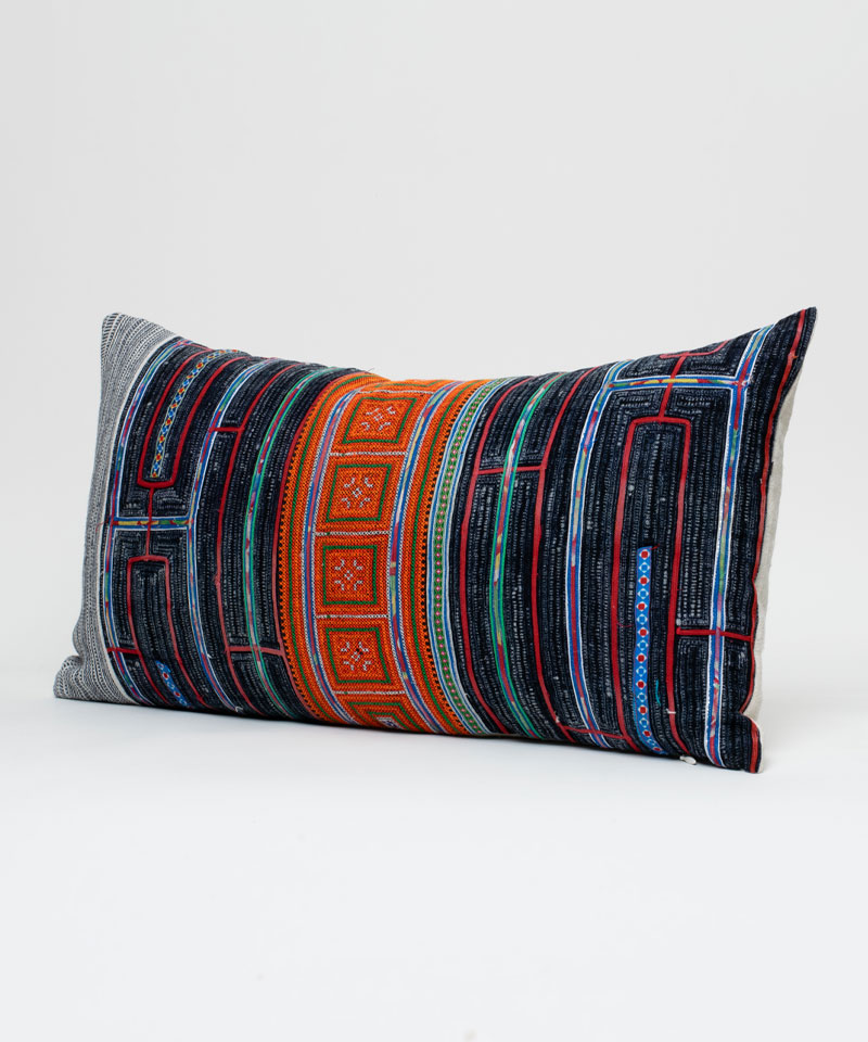 Hill Tribe Textile Lumbar Cushion Various Ethnic Hmong Fabric
