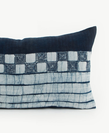 Hmong Hill Tribe Indigo Batik Pillow Cushion