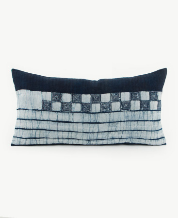 Hmong Hill Tribe Indigo Batik Pillow Cushion