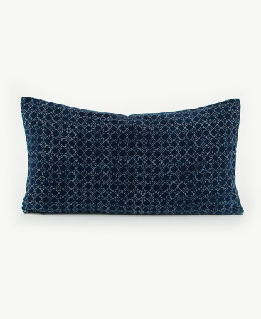 Hmong Hill Tribe Indigo Batik Throw Cushion