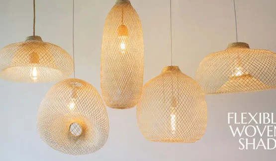 How to shape your flexible woven rattan light shade.