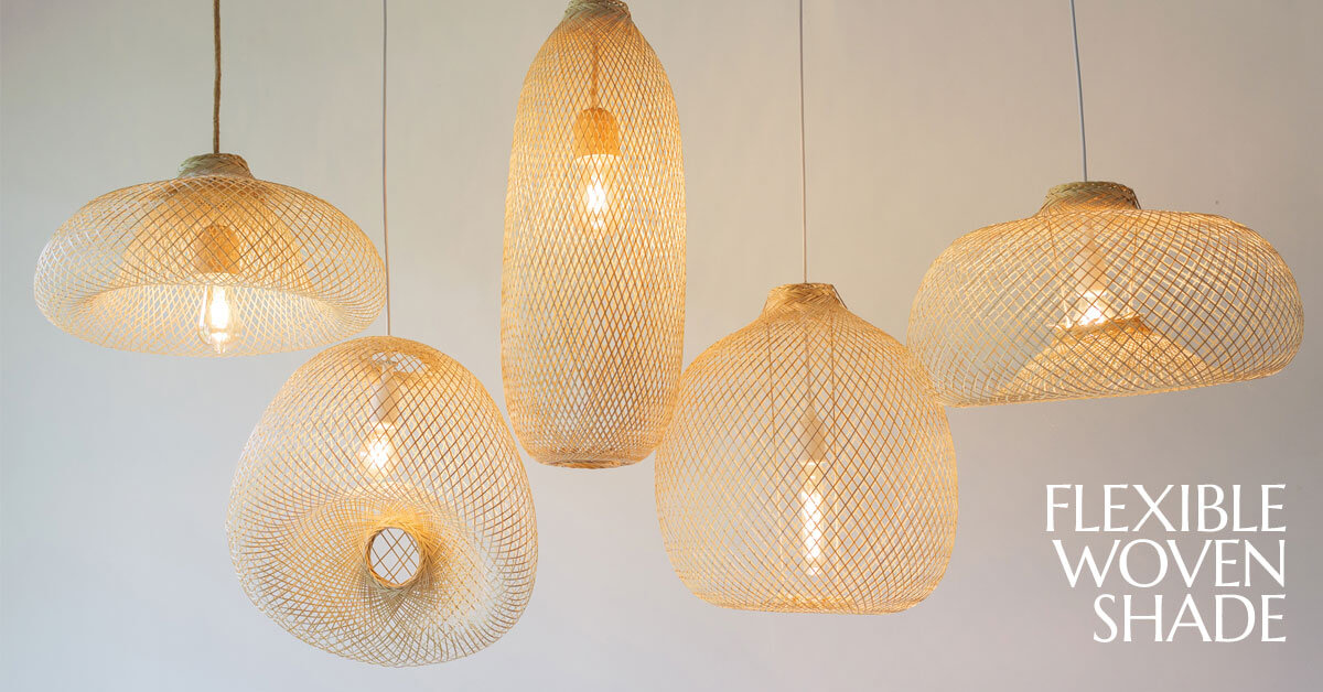 How to shape your flexible woven rattan light shade.