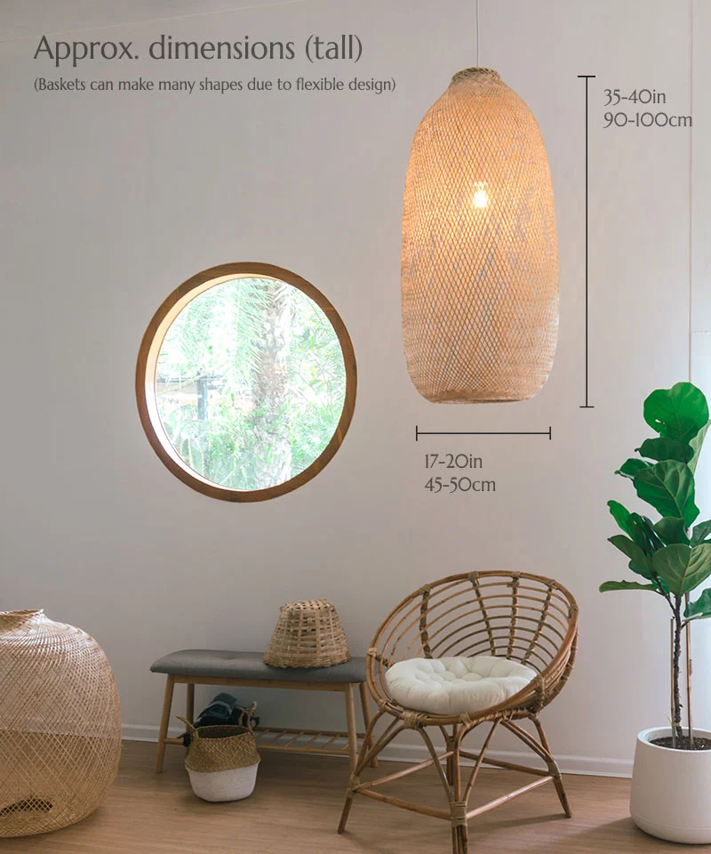 Jumbo Sized Flexible Bamboo Pendant Light - Lanna Passa