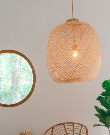Jumbo Sized Flexible Bamboo Pendant Light