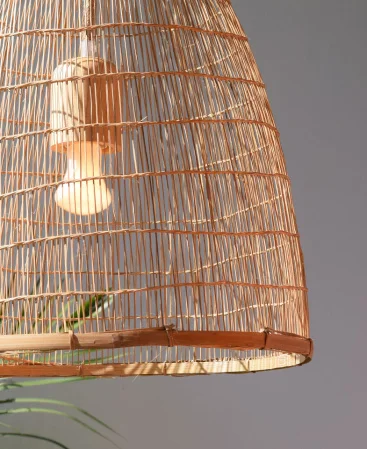 Large Rustic Woven Bamboo Pendant Light
