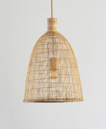 Thin Neck Fishing Trap Bamboo Basket Pendant Light