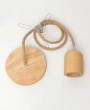 Natural Wood & Rope Cable Set - Ceiling Hardwired