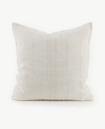 Rare Vintage Hill Tribe Indigo White Hemp Throw Pillow