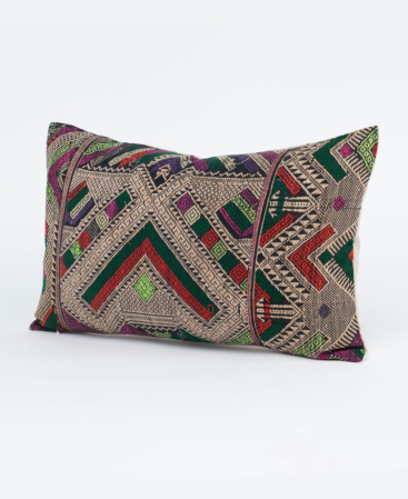 Vintage Woven Silk & Cotton Hill Tribe Cushion