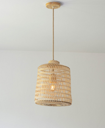 Repurposed Asian Fish Trap Basket Bamboo Light
