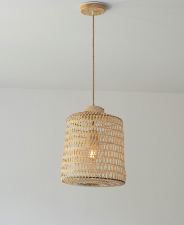 Repurposed Asian Fishing Trap Basket Bamboo Light