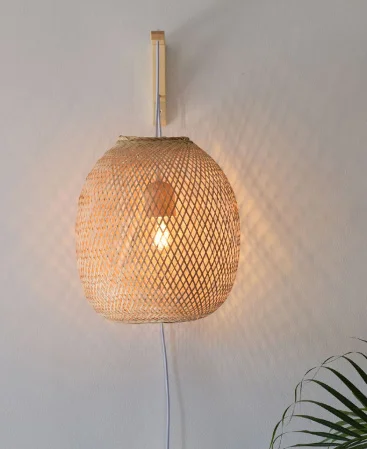 Round-Wall-Sconce-Bamboo-Pendant-Light