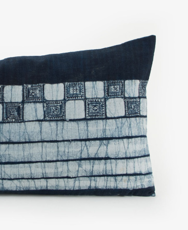 Rustic Hill Tribe Indigo Batik Throw Cushion