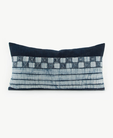 Rustic Hill Tribe Indigo Batik Throw Cushion