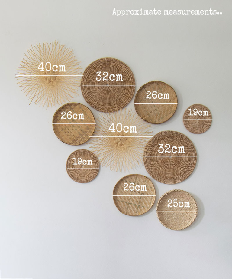 FLOWS Bamboo, Rattan & Wicker Wall Art Decor Set