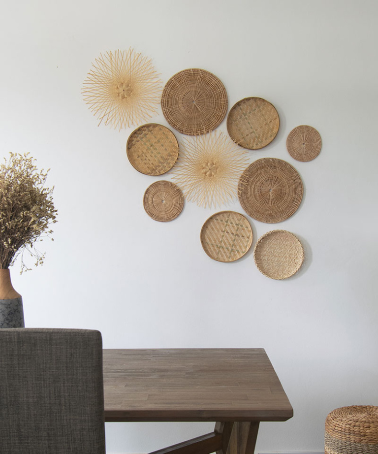 FLOWS Bamboo, Rattan & Wicker Wall Art Decor Set