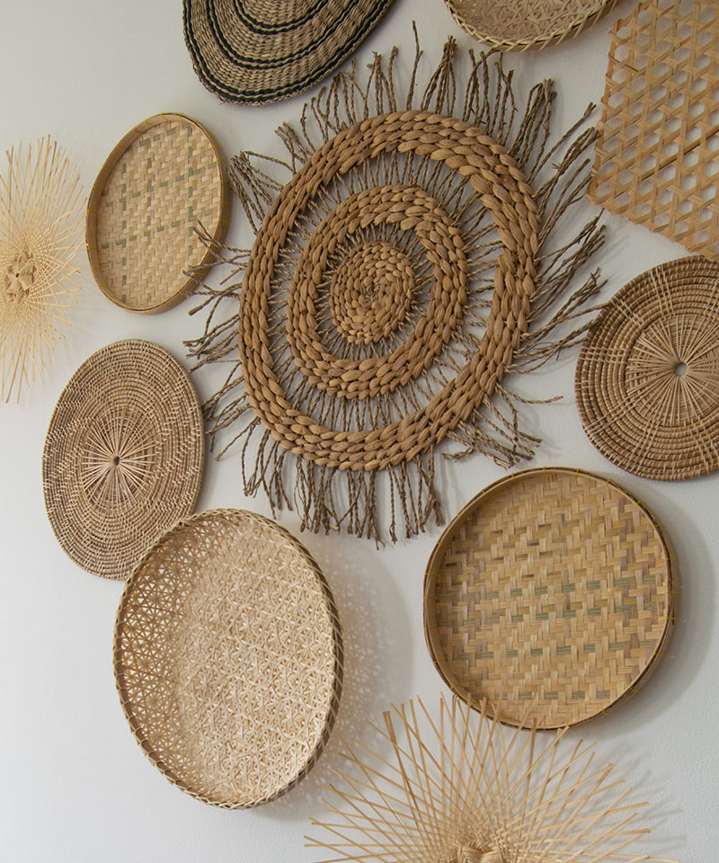 Set of 11 Bamboo, Rattan, Seagrass & Wicker Wall Art