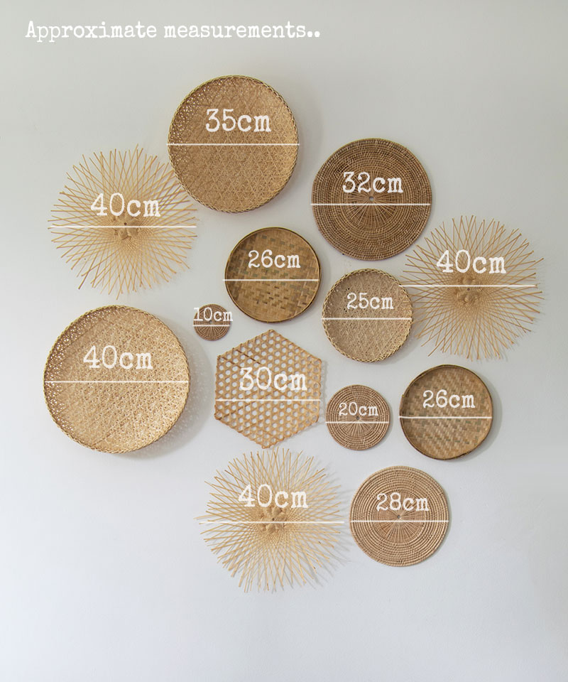 Set of 13 Bamboo, Rattan & Wicker Wall Art
