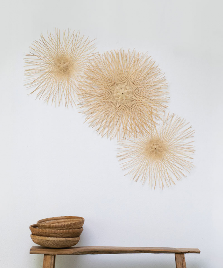 TRIO Set of 3 Handwoven Bamboo Wall Art Pieces