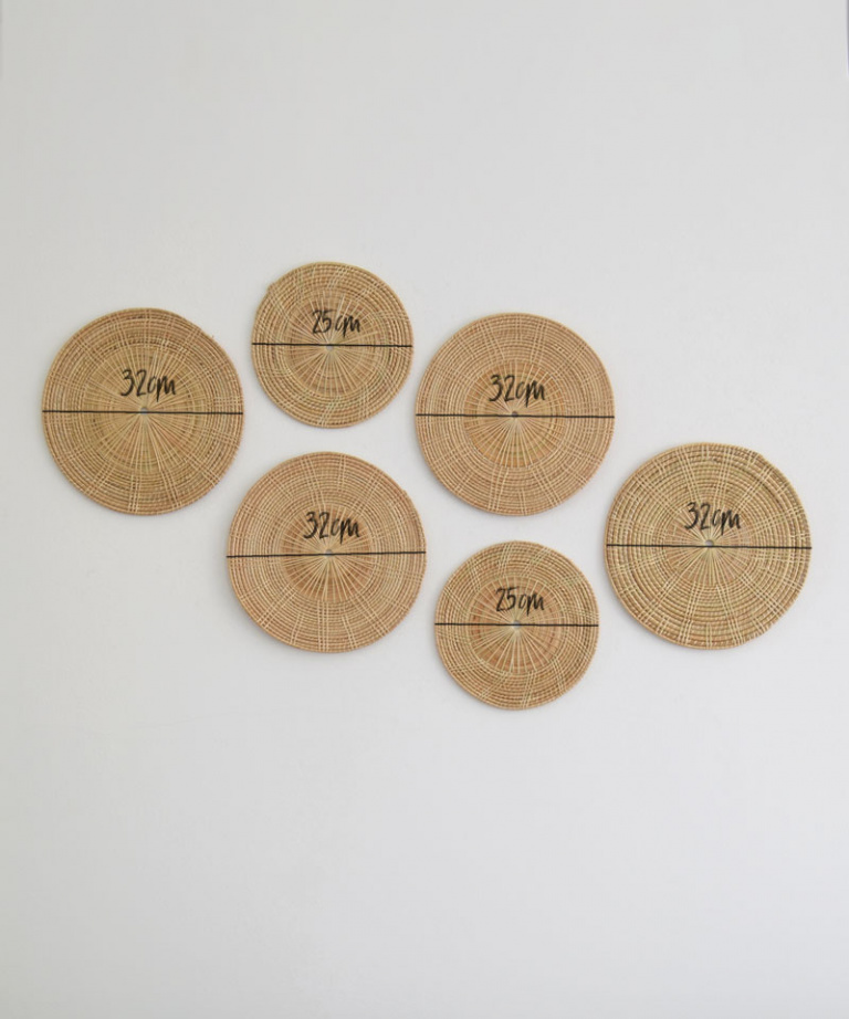 SUMMER Set of 6 Handwoven Rattan Wicker Wall Art Place Mats