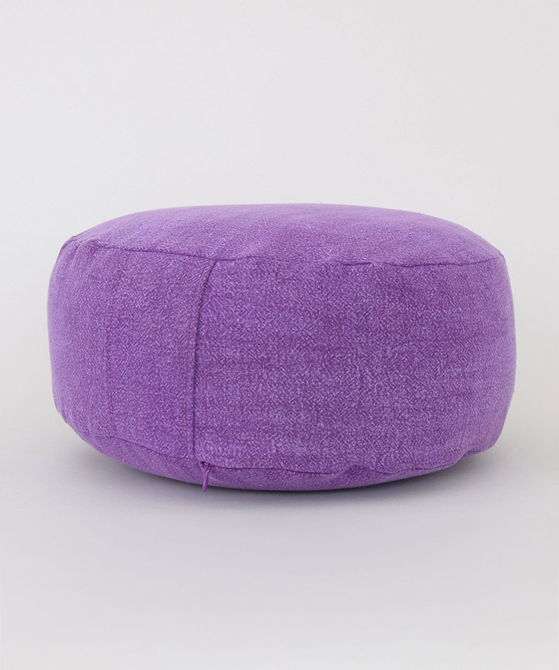 Purple Stonewash Zafu Meditation Pillow Cushion Floor Round Kapok Insert